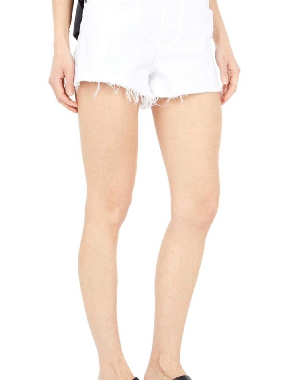 Kut from the Kloth White Frayed Denim Cutoff Shorts